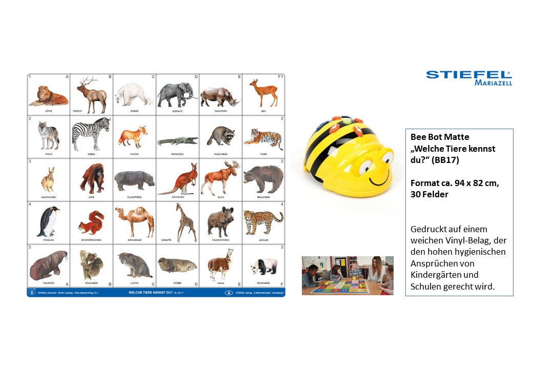 Bee Bot Matte „Welche Tiere kennst du?“ (BB17)