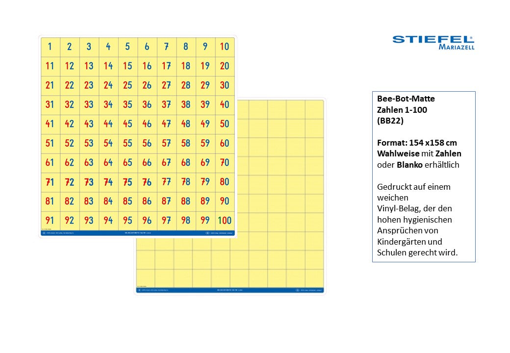 Bee-Bot-Matte Zahlen 1-100 (BB22)