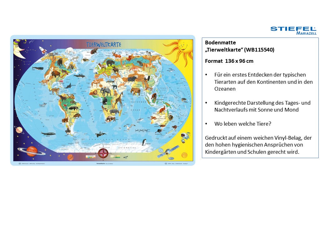 Bodenmatte „Tierweltkarte“