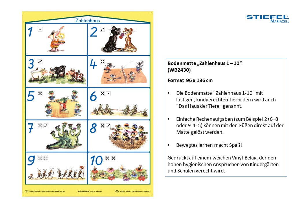 Bodenmatte „Zahlenhaus 1 – 10“