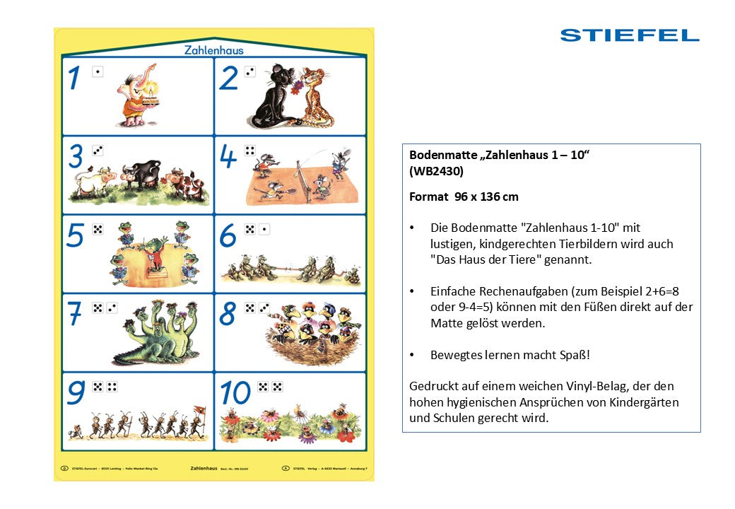 Bodenmatte „Zahlenhaus 1 – 10“