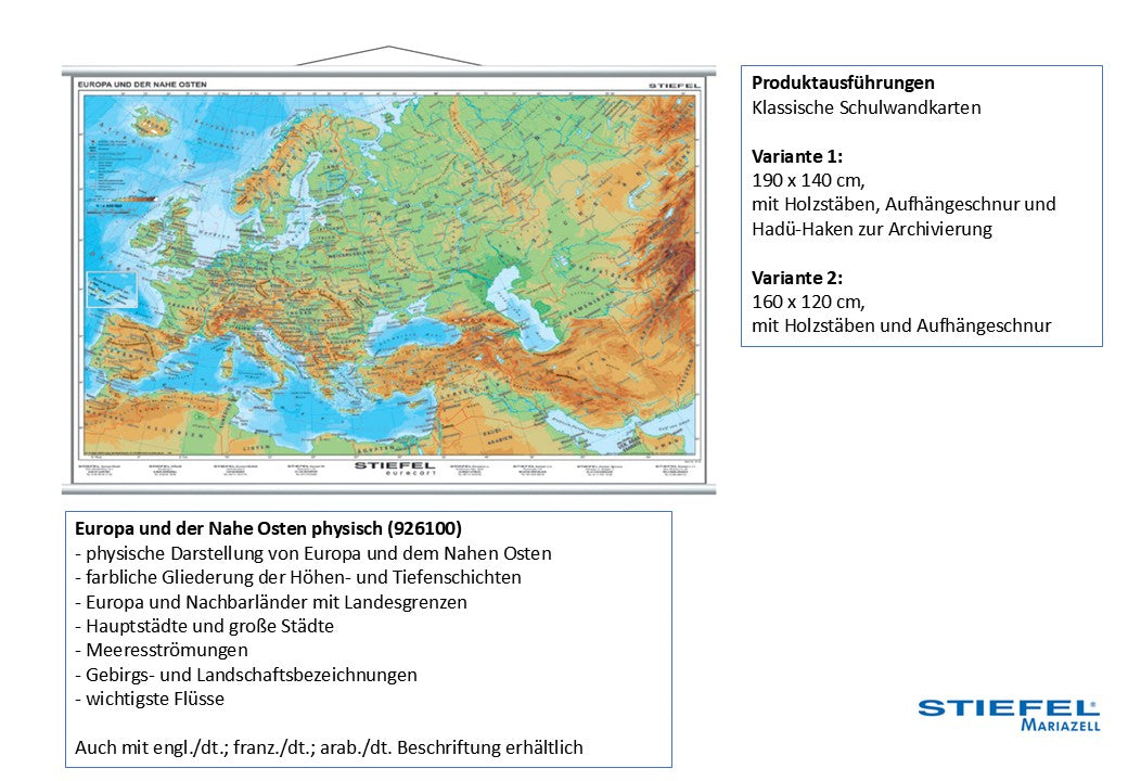 Europa und der Nahe Osten physisch