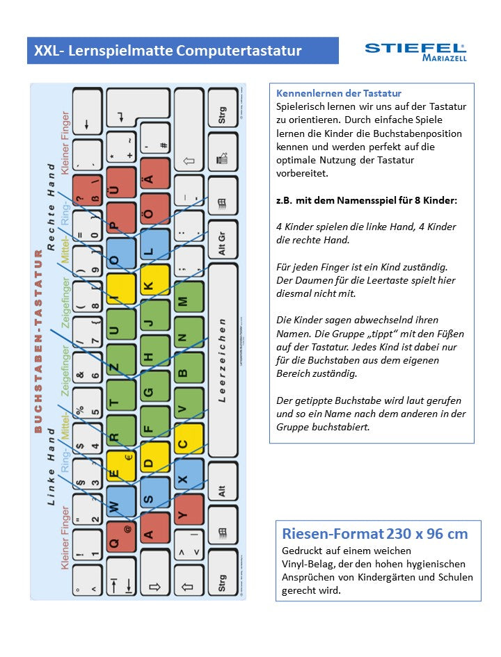 Vorführmaterial Lernspielmatte Computertastatur