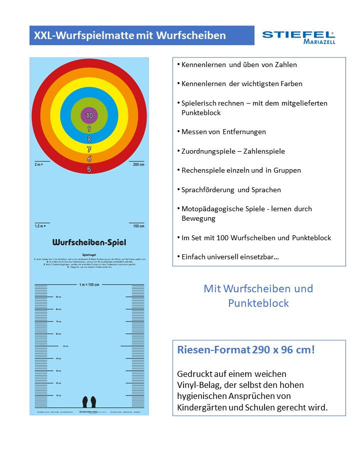 XXL-Wurfspielmatte mit Wurfscheiben