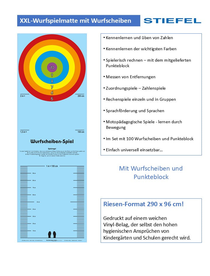 XXL-Wurfspielmatte mit Wurfscheiben als UMeW
