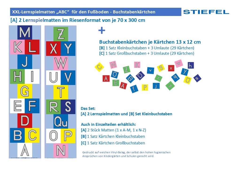 XXL-Lernspielmatten „ABC“ für den Fußboden