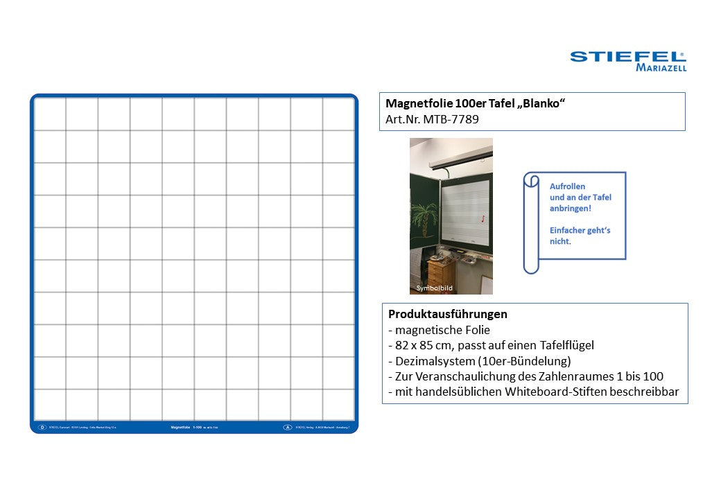 Magnetfolie 100er Tafel „Blanko“