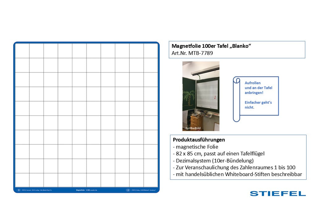 Magnetfolie 100er Tafel „Blanko“