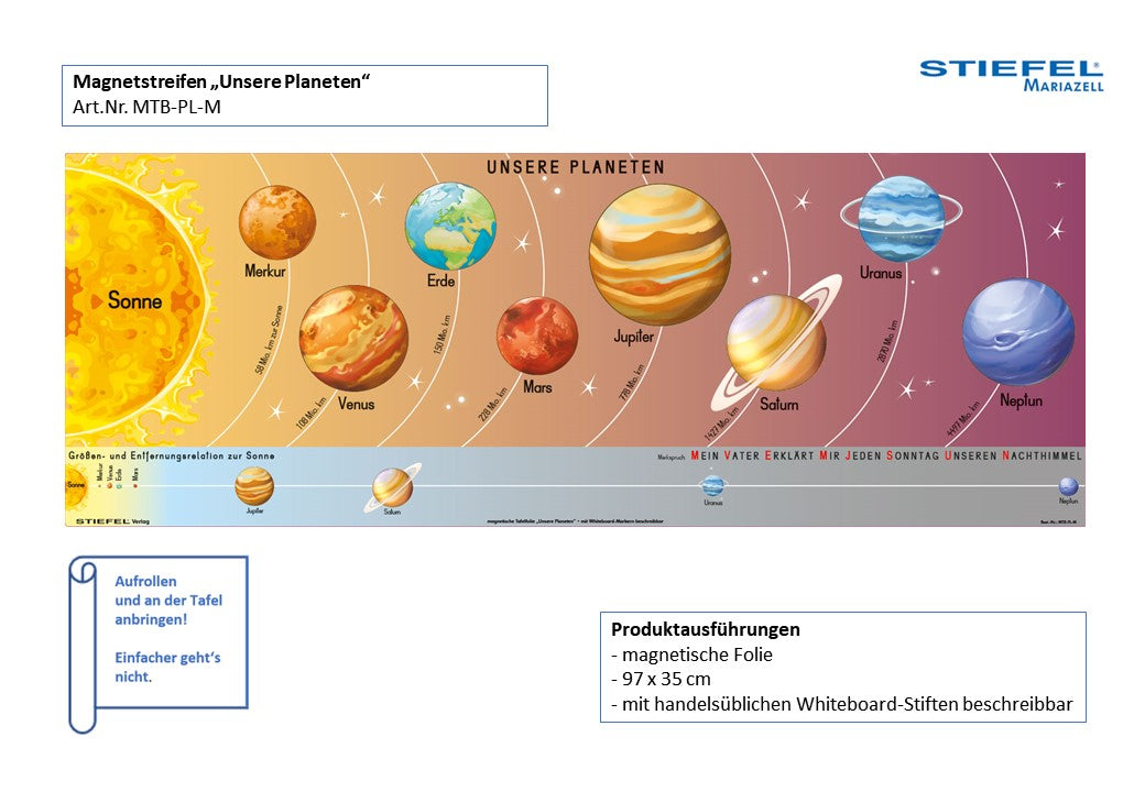 Magnetstreifen „Unsere Planeten“