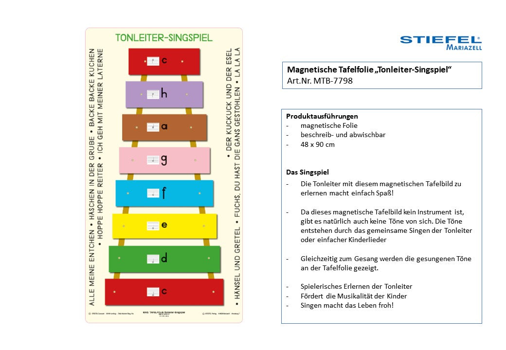 Magnetische Tafelfolie „Tonleiter-Singspiel“