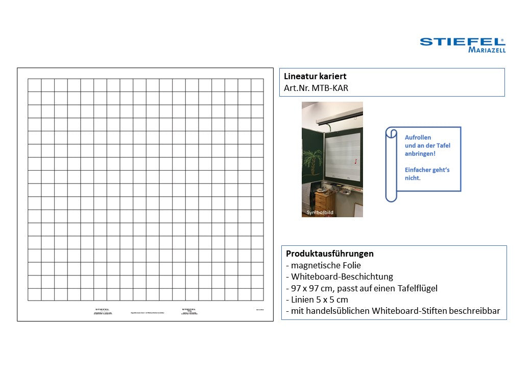 Beschreibbare Magnetfolie - Kariert