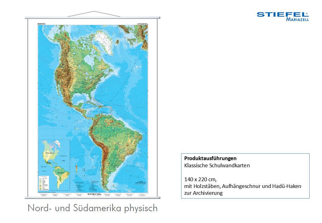 Nord- und Südamerika physisch