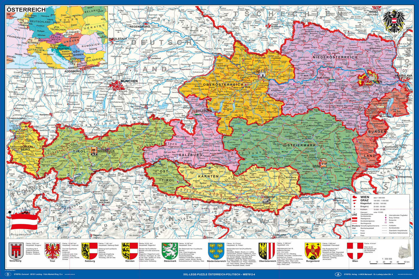 XXL-Lege-Puzzle „Österreich politisch“ (WB78124)