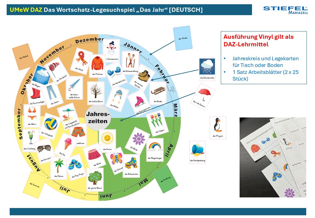 Das Wortschatz-Legesuchspiel „Das Jahr“ [DEUTSCH] als UMeW DAZ