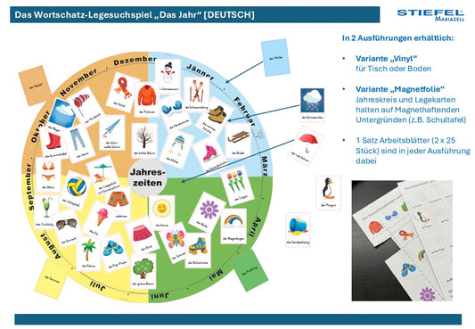 Das Wortschatz-Legesuchspiel „Das Jahr“ [DEUTSCH]