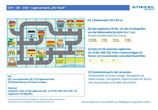 DER-DIE-DAS-Legesuchspiel "Die Stadt"