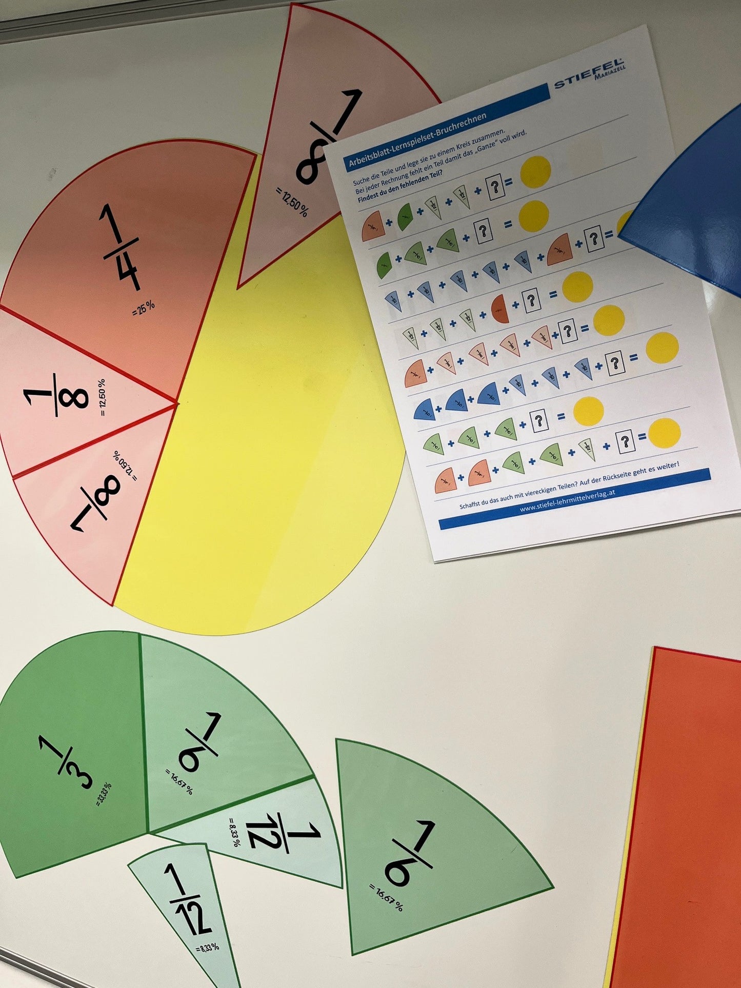 Lernspielset-Bruchrechnen magnetisch für die Wand (magnethaftend) oder Tisch als UMeW