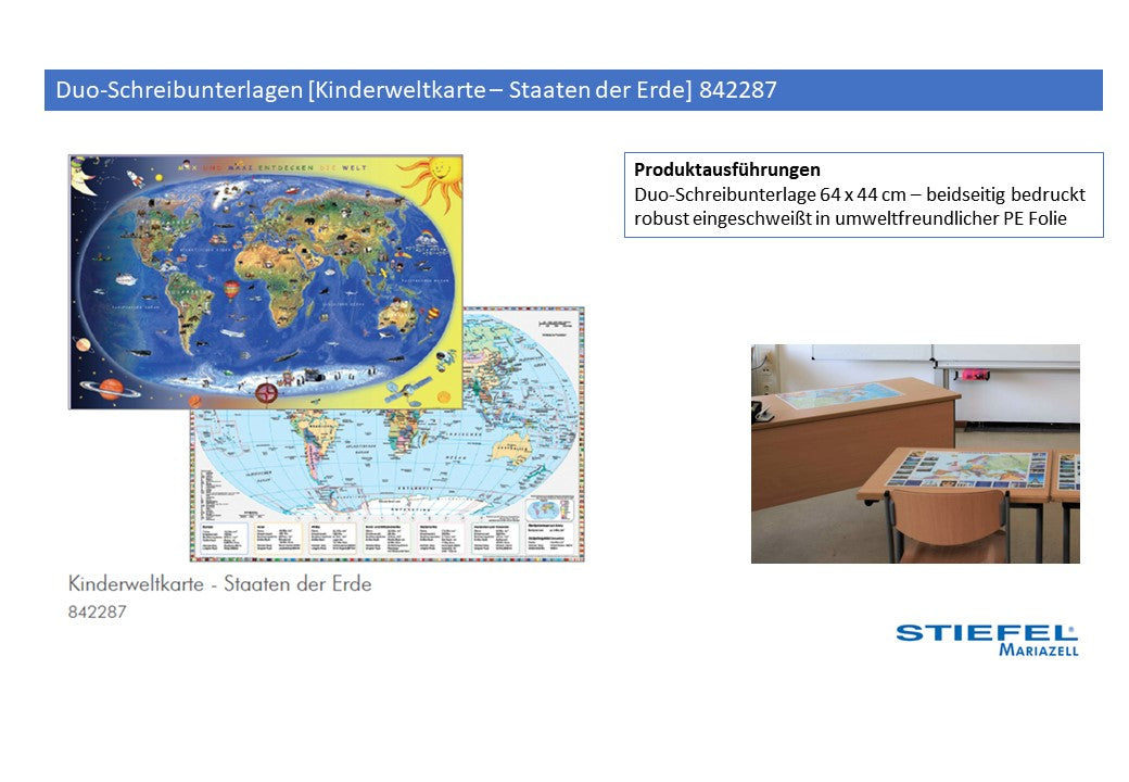 Duo-Schreibunterlagen [Kinderweltkarte – Staaten der Erde]