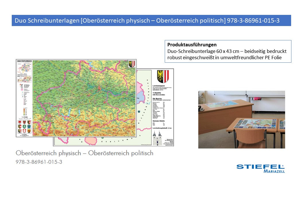 Duo Schreibunterlagen [Oberösterreich physisch – Oberösterreich politi ...