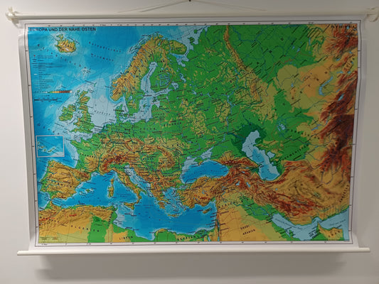 Vorführmaterial Wandkarte Europa und der nahe Osten physisch
