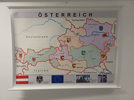 Vorführmaterial Wandkarte Österreich politisch für VS und KIGA