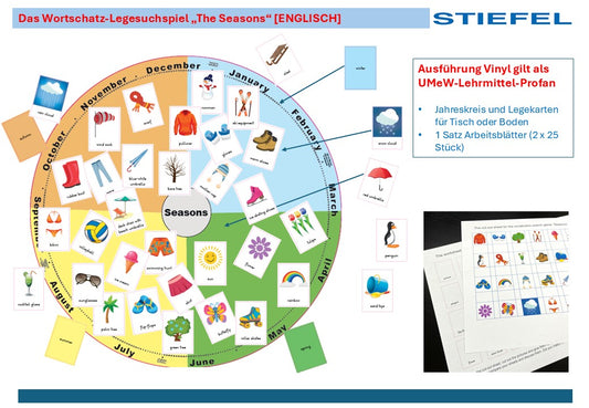 Das Wortschatz-Legesuchspiel „The Seasons“ [ENGLISCH] als UMeW