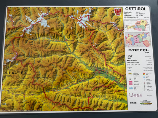 Restposten - Osttirol DUO Bezirkskarte Schreibunterlage